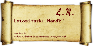 Latosinszky Manó névjegykártya